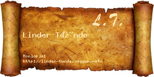 Linder Tünde névjegykártya