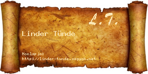 Linder Tünde névjegykártya